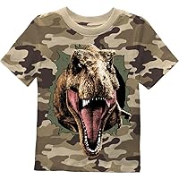 Jurassic Park Kids' Toddler Boys Logo/Jurassic World Dinosaur Camo T-Shirt
