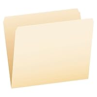 Pendaflex 752 File Folders, Straight Cut, Top Tab, Letter, Manila (Box of 100), Natural