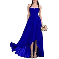 High Low Bridesmaid Dresses Chiffon Prom Cocktail Evening Party Gowns