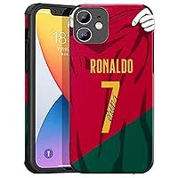 for iPhone 12 Case, Thin Leather Full Protection Soft Shockproof TPU Shock Absorption Jersey Cover for iPhone 12 6.1 Inch, Sports Soccer Player Jersey