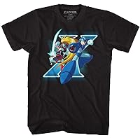 Mega Man Capcom Video Game 1987 X and Zero Characters Adult T-Shirt Tee