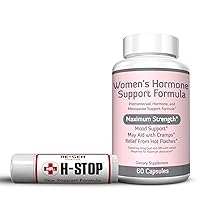 Re+Gen Nutrition H Stop Lip Balm & Women's Hormone Balance Support with Shea Butter, Tea Tree, Vitamin E, Lemon Balm, Mood Swings and More for Clear and Healthy Skin, Discreet Blister Support Moisturi