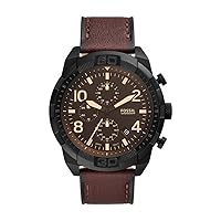 Fossil Bronson Men's Chronograph Watch with Leather or Stainless Steel Strap