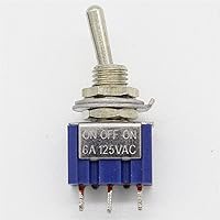 10Pcs ON-Off-ON 3 Pin 3 Position Mini Latching Toggle Switch AC 125V/6A 250V/3A