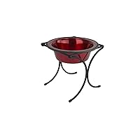 Platinum Pets 1 Cup Bistro Single Raised Feeder with Stainless Steel Wide Rimmed Bowl, Candy Apple Red, X-Small
