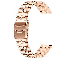 22mm Silver Gold Blue Rose Gold Quick Release Watch Band for Gear S3 45mm 46mm Polished Brushed Mix Stainless Steel Metal Watch Bands Strap Double Diver Buckle Bracelet