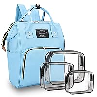 Diaper Bag with Organizing Pouches, Nappy Bags Handbag Multifunction Diaper Bag for Baby Care Travel Backpack Large Capacity Lightblue