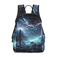 3d Graphics Universe Space Print Backpack Laptop Bags Lightweight Unisex Daypacks For Outdoor Travel Work