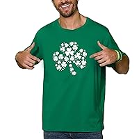Men's St. Patrick's Day Shirt Short Sleeve Shamrock Printed Tee Top Lucky Casual Shirts