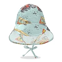 Construction Machine Kid Sunhat Boy Summer Hats Toddler Girl UPF 50+ Protection Neck Flap Traveling Camping Hat