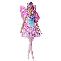 Dreamtopia Fairy Doll, 12-Inch, with Pink and Blue Jewel Theme, Pink Hair and Wings, Gift for 3 to 7 Year Olds, Multi