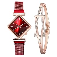 Ladies Simple Fashion Personality Diamond Watch Bracelet Fashion Combination Set
