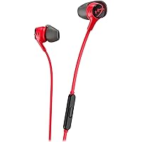 HyperX Cloud Earbuds II – 14mm Drivers, Four Eartips, Hard-Shell Carrying Case, Low-Profile 90° Plug, 3.5mm Plug, Built-in Microphone, Multi-Function Button, PC, Mobile, Nintendo Switch – Red
