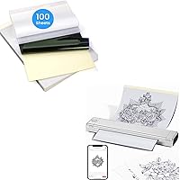 Phomemo M08F Bluetooth Tattoo Stencil Printer & Tattoo Transfer Paper - 100 Sheets A4 Size Portable Stencil Printer for Tattooing, Compatible with Smartphone & PC, Silver