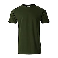 Hat and Beyond Mens Heavyweight Super Max Solid Short Sleeve Crew Neck Tee Shirt