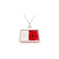Dainty Four Leaf Clover Necklace for Women • Mother of Pearl White Lucky Clover Pendant • 14K 18K Gold Plated Jewelry with Rose Gift Box [CVN-WH-G-GW]