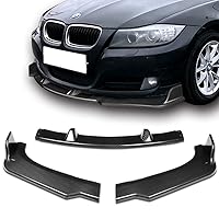 Front Bumper Lip fit for Compatible with 2009-2012 BMW E90 Sedan 3-Series 328i 325i 335d, Front Bumper Lip Spoiler Air Chin Body Kit Splitter Painted Glossy Carbon Fiber ABS, 2010 2011