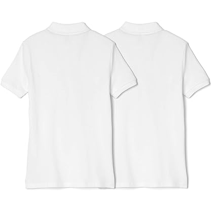 French Toast Girls' Short Sleeve Stretch Pique Polo-2 Pack