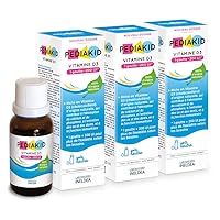 PEDIAKID - Vitamine D3 100% d'origine naturelle - Renforcement des défenses naturelles - Dès la Naissance - Couvre 200% des apports journaliers recommandés - Lot de 3