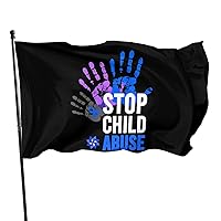 Stop Child Abuse Child Abuse Prevention Awareness 3x5 Flag Indoor/Outdoor Banner Decorative Flag 100% Polyester Flag