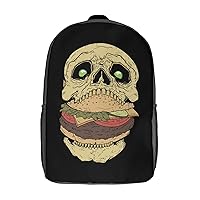 Skull Burger 17 Inches Unisex Laptop Backpack Lightweight Shoulder Bag Travel Daypack