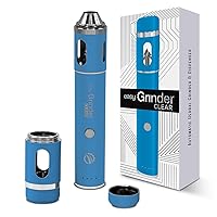Easy Grinder Clear Glass Blue Electric Herb Coffee Grinder Pollen Catcher Stainless Steel Blades
