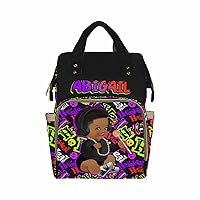 Newcos Custom Name Shoulder Mommy Bag for Women Personalized Street Doodle Music Africa Black Men Diaper Backpack