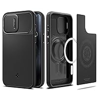 Spigen Magnetic Optik Armor MagFit Designed for iPhone 15 Pro Max Case, [Military-Grade Protection] Compatible with MagSafe (2023) - Black