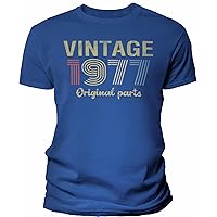 47th Birthday Shirt for Men - Vintage Original Parts 1977 Retro Birthday - 001-47th Birthday Gift