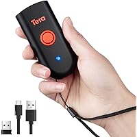 Tera Mini 1D 2D QR Wireless Barcode Scanner, Waterproof Shockproof Pocket Scanner, 3-in-1 BT & USB Wired & 2.4G Bar Code Reader Portable Image Scanner Work with iOS, Windows, Android 1100D