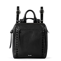 The Sak Loyola Mini Backpack in Leather, Convertible Design with Adjustable Strap, Black