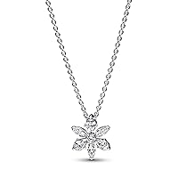 Pandora Sparkling Herbarium Cluster Pendant Necklace - Elegant Jewelry with Lobster Clasp - Great Gift for Her - Sterling Silver & Cubic Zirconia - 17.7