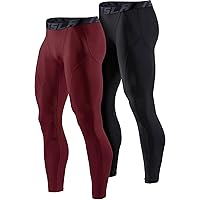 TSLA 1 or 2 Pack Men's Thermal Compression Pants, Athletic Sports Leggings & Running Tights, Wintergear Base Layer Bottoms