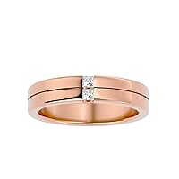 VVS Certified Wedding Ring with 2 pcs Princess Cut Natural Diamond in 14K White/Yellow/Rose Gold Bridal Ring for Women, Girl and Ladies | Anniversary Ring for Her (0.14 Ct, IJ-SI)