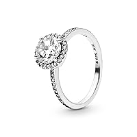 PANDORA Classic Elegance Ring, Sterling Silver, Clear Cubic Zirconia, Size 7