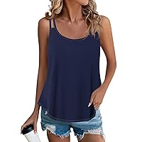 Womens Clothes, Tank Tops Sleeveless U Neck Tank Gradient Color Basic Cami Shirts A-Line Flowy Holiday Summer Tops