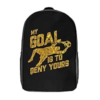 My Goal is to Deny Yours Soccer 17 Inches Unisex Laptop Backpack Lightweight Shoulder Bag Travel Daypack