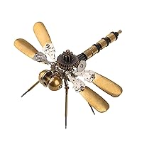 Lingxuinfo 80Pcs Metal Dragonfly Model Kits, DIY Assembly Steampunk Insect 3D Metal Model Kits to Build for Adults, Mechanical Crafts for Home Decoration