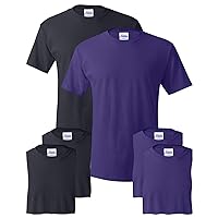 Hanes Men's 6-Pack Crew T-Shirt, 3 Navy / 3 Purple, XXX-Large