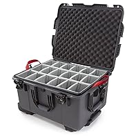 Nanuk Wheeled Series 960 Lightweight NK-7 Resin Waterproof Protective Rolling Case with Padded Dividers, Graphite