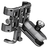 FANAUE Motorcycle Phone Mount with 1 Inch Ball Head for RAM Mounts B Size Double Socket Arm and Scooter UTV/ATV Bike Phone Holder, Aluminum Anti-Theft Phones Clip for 5.5-7