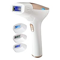 FAUSTINA 3-in-1 IPL (3 Lamps 1,500,000 Shots) Hair Removal, Skin Rejuvenation, and Acne Clearance Device - Completely Painless - Full Results After 3-7 Treatments - Free Pouch & Sunglasses.