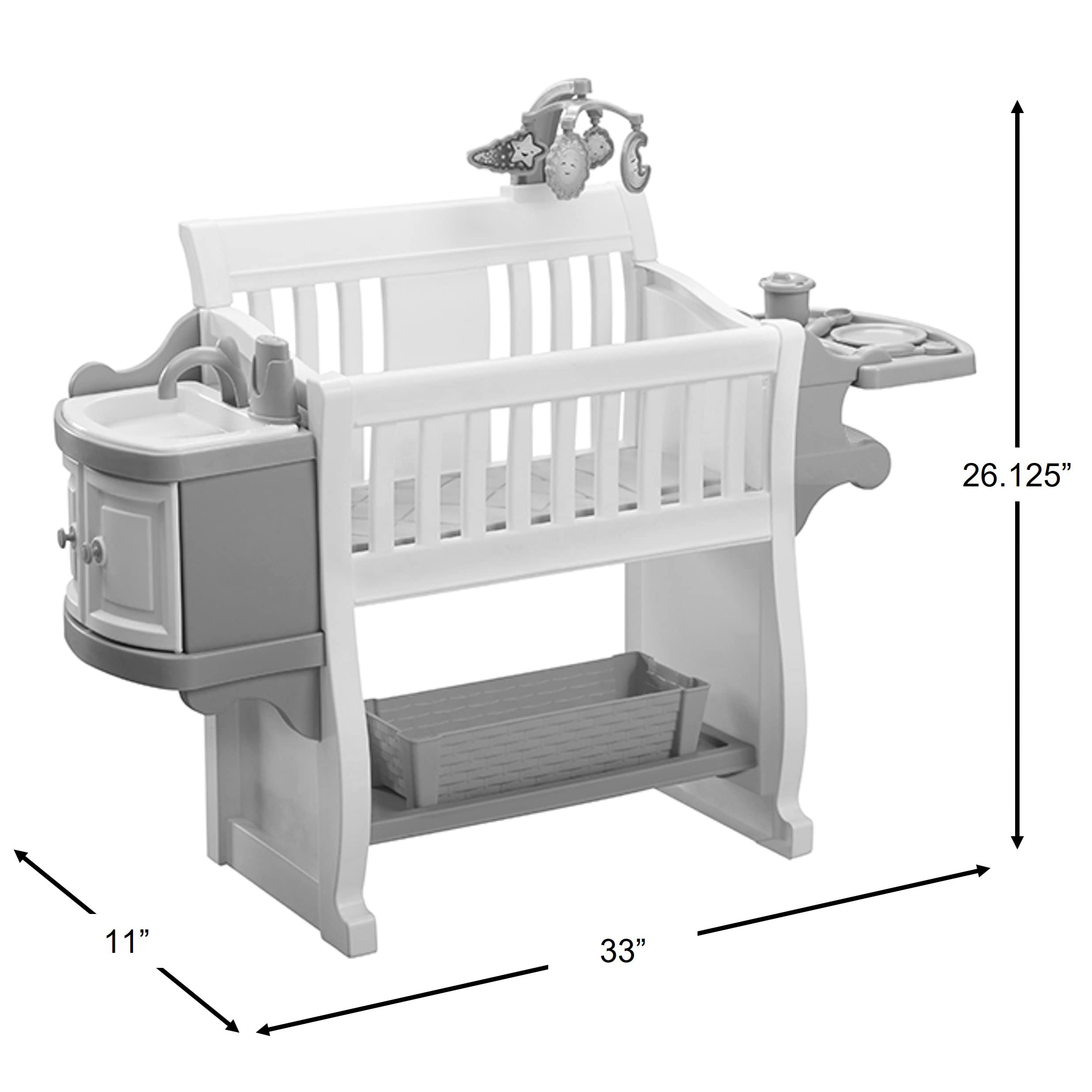American Plastic Toys Kids’ My Very Own Nursery Baby Doll Playset, Furniture, Crib, Feeding Station, Learn to Nurture and Care, Durable and BPA-Free Plastic, for Children Ages 2+