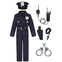 Kids Police Costume Deluxe Police Officer Costume Cop Set for Halloween Cosplay Dress Up Costume