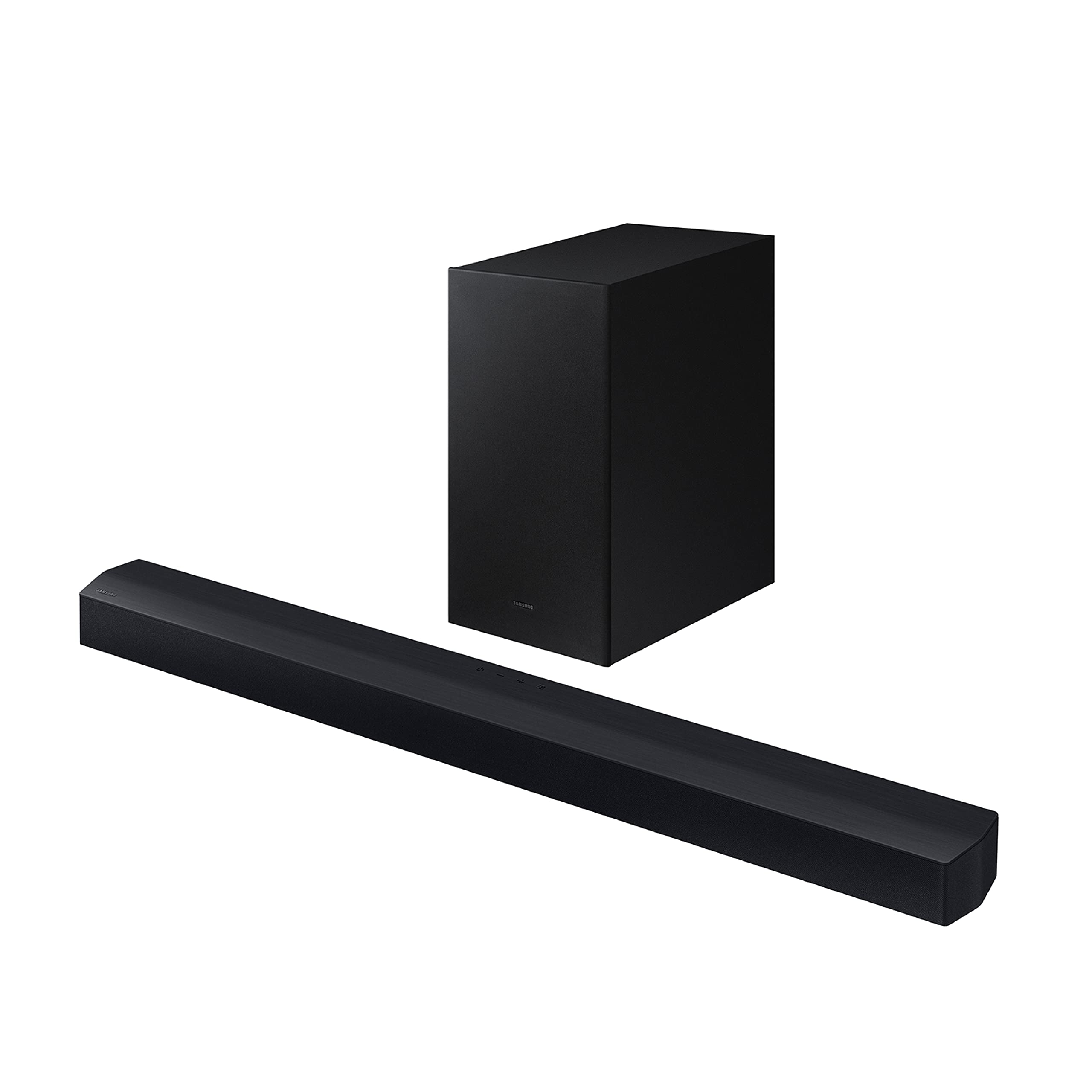 SAMSUNG HW-C450 2.1ch Soundbar w/DTS Virtual X, Subwoofer Included, Bass Boost, Adaptive Sound Lite, Game Mode, Bluetooth, Wireless Surround Sound Compatible (Newest Model),Black