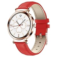 Smart Watches for Women,HD LCD Smart Watch, Waterproof Fitness Tracker with Heart Rate, Blood Oxygen, Sleep Monitor, Pedometer (Color : Red)
