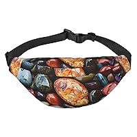 Color Stones Hippie Fanny Pack for Men Women Crossbody Bags Fashion Waist Bag Chest Bag Adjustable Belt Bag
