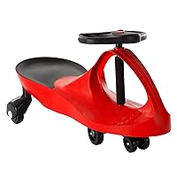 Wiggle Car Ride on Toy - No Batteries, Gears, or Pedals - Just Twist, Swivel, and Go - Outdoor Ride Ons for Kids 3 Years and Up by Lil' Rider (Red)