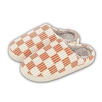 Checkered Slippers,Cozy Memory Foam House Slippers For Women Men, Slip On Warm Plaid House Shoes Indoor/Outdoor