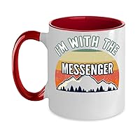 Messenger, I'm With The Messenger Two-Tone Coffee Mug 11oz Red